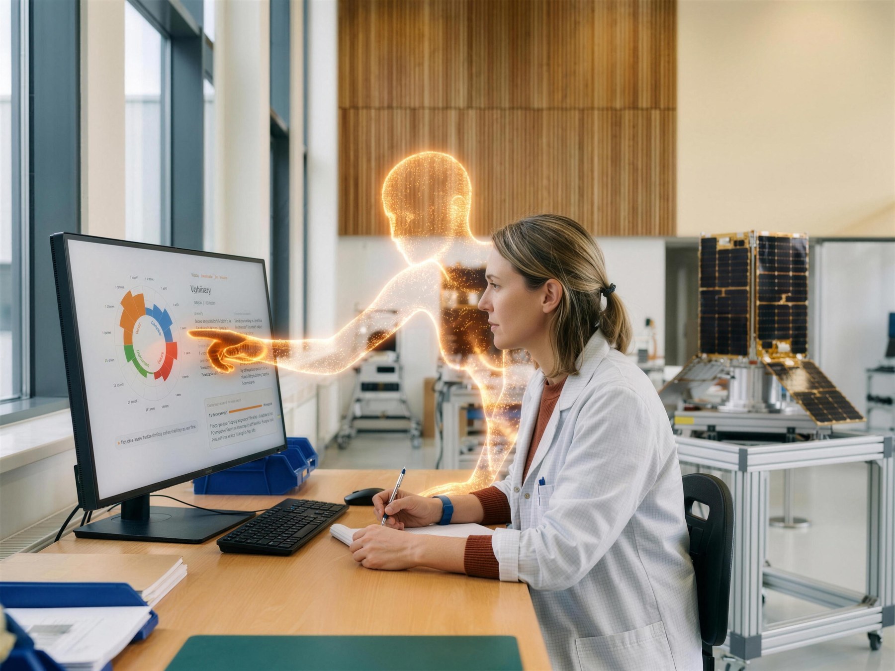 Medewerker met haar persoonlijke AI-agent bij het Personality Performance scherm